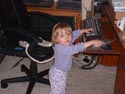 Adrianna plays on the computer